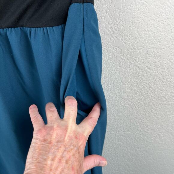 Chelsea28 Mixed Media Colorblock Sleeveless Halter Midi Dress Blue/Black 2X NWT - Picture 9 of 15